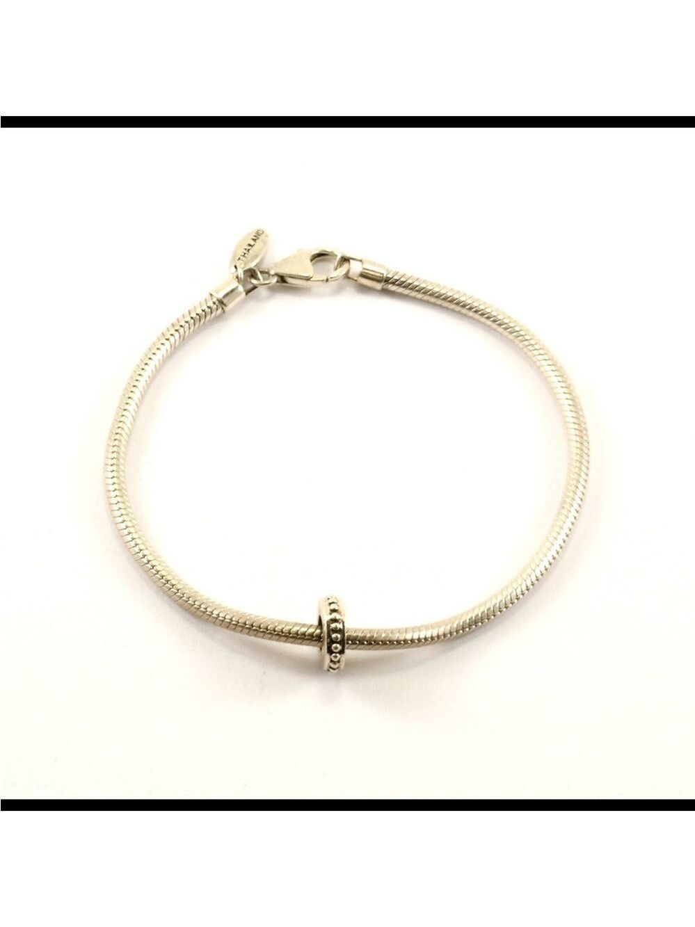 Reflection Beads Snake Design Charm Bracelet 925 Sterling Vintage  0339
